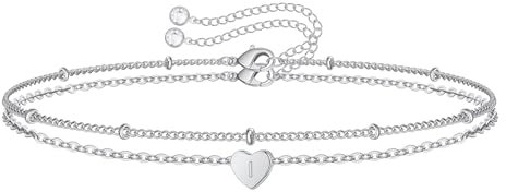TINGN Silber Armband für Damen und Mädchen - Buchstaben Initialen Gliederkette - Geschenke für Frauen, Teenager - Modeschmuck