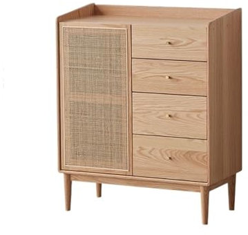 Cenz-888 Drawer Dresser for Bedroom Dresser for Bedroom, Rattan Dresser Modern Wood Chest of Drawers, Tall Dresser Drawers, Farmhouse Dresser Chest of Drawers Drawer Chest