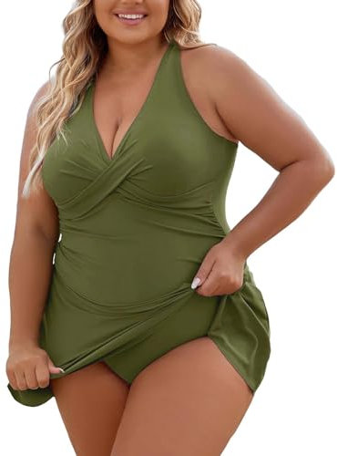 Dinglong Maillot de Bain Soutien Gorge intégré Robe de Bain Grande Taille pour Femme, Maillot de Bain, Maillots de Bain Maillot de Bain Soutien Gorge intégré Maillot de Bain Femme
