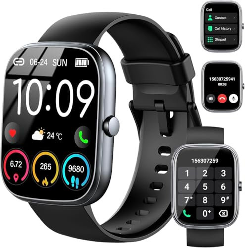 Smartwatch Herren Damen, 1.91 HD Fitnessuhr mit Telefonfunktion, 110+ Sportmodi Fitness Tracker, Smart Watch mit Schrittzähler Herzfrequenz Schlafmonitor, IP68 Wasserdicht Sportuhr für Android iOS