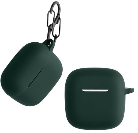 kwmobile Schutzhülle für Huawei FreeBuds SE2 / SE3 Hülle - TPU Silikon Case für Kopfhörer Ladecase - stoßfestes Cover mit Karabiner - Dunkelgrün