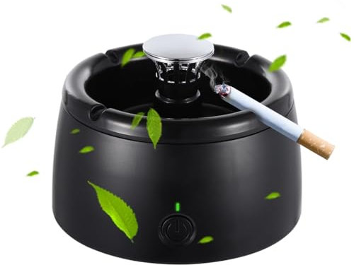 Smokeless Ashtray With Air Purifier And Aroma Diffuser, Negative Ion Generator, Ocean-Scented Perfume Strip, Activated Carbon Fiber Filter For Secondhand Smoke Absorption, Home Office Smoker Ashtray