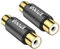 VANAUX 2-Pack RCA Female to Female Coupler,Barrel Connectors Adapters Extend Subwoofer RCA Cables Gold Plated for HDTV,Speakers, Amplifiers, Car Audio-Black
