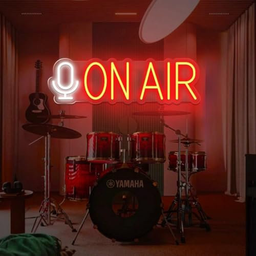 On Air LED Neonschild Podcast Studio Streaming Coole LED Schilder Spielzimmer Wandkunst Dekor Szenen Dekor, Akustik Musik Club Studio