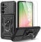 Guisessy Phone Case for Samsung Galaxy A56 5G Case with Ring Kickstand and 2 Tempered Glass Screen Protector, Slide Camera Full Body Protective Shockproof Silicone Tough Hard Armour A56 Cover