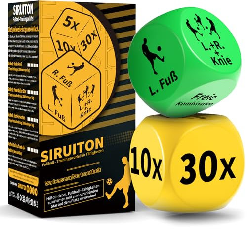 Fußball-Trainingswürfel (2 Stück) - Spaß & tragbare Fußball-Fähigkeiten Trainer Geschenke für Jungen und Mädchen, Jugendliche & Erwachsene, Fußballtraining, großes Geschenk für Fußball-Liebhaber
