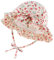 XIAOHAWANG Sommerhut Baby Mädchen UV Schutz Sonnenhut Mütze Baby Sommer Mützen Baumwolle Mit Schleife und Bindebändern(Rot Blüten, 50cm(1-2 Jahren))