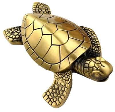 Schildkrötenfeuerzeug, Nachfüllbares Butanfeuerzeug, kreatives Messingfeuerzeug, süßes winddichtes Feuerzeug mit weicher Flamme, tragbare Mini-Feuerzeuge für Männer (ohne Gas) (B)