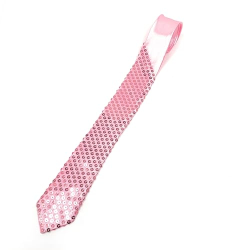 Cadoline Cravate de déguisement en polyester à paillettes pour hommes 38 x 8 cm