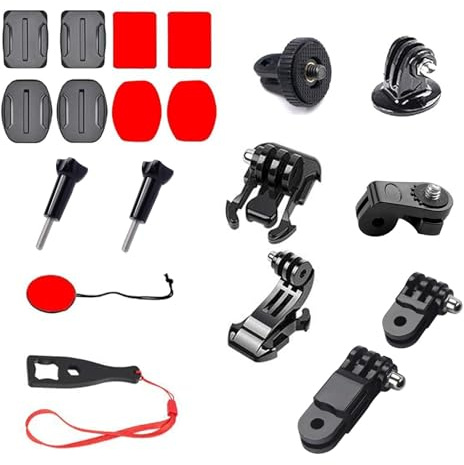 Yoogeer Universal Action Camera Accessory Helmet Base Adhesive Tripod Adapter Mount Kit for Most Action Camera, GoPro Hero, Insta360 X5/X4/X3, DJI OSMO Action, AKASO APEMAN Sports Cam