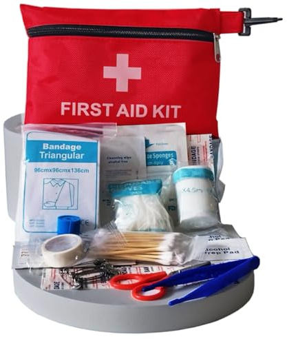 KOKOMALL Trousse de Premier Secours 80+ Pièces, MINI Portable Kit Premier Secours pour les voyages en voiture, à moto,Les Voyages, Le Bureau, Le Lieu de Travail, la Randonnée, la Survie et l'Extérieur