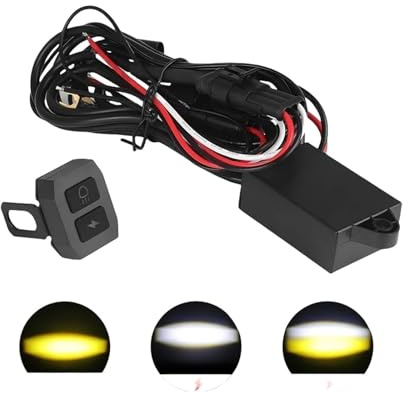 12V Blitz-Nebelscheinwerfer-Kabelbaum mit drahtloser Fernbedienung, LED-Spotlampe und Stroboskop-Verkabelung für Dirtbike, SUV, ATV und Auto