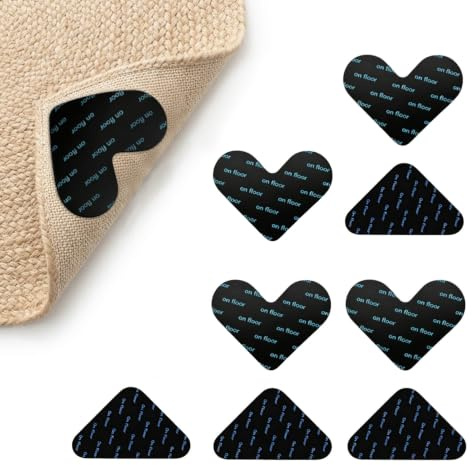 8PCS Rug Grippers for carpet Laminate Floor, Anti Slip Rug Underlay Grips | Washable carpet grippers & rug stickers for wooden floors. Reusable anti slip mats securely stop rug slipping on carpet.
