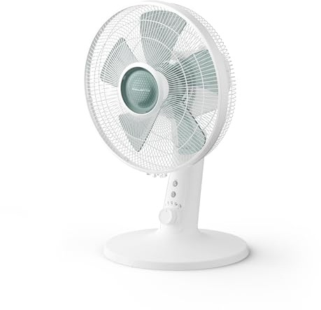 Rowenta Turbo Silence Extreme Ventilador de Mesa Potente y Silencioso 32dB, 4 Velocidades + Modo Turbo, Oscilación 120°, Bajo Consumo, Alcance 7,5m, 43 m³/min, Motor Effitech (Reacondicionado)