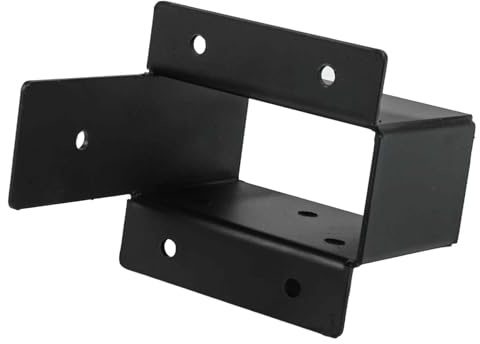 Getdoublerich 2x4 Pergola Brackets Kit with Corner Support, Carbon Steel Post Top Rafter Brackets for Outdoor Gazebo and Patio Cover, Black, 2-Pack