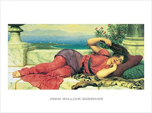 1art1 John William Godward Poster Noon - Day Rest Kunstdruck Bild 80x60 cm