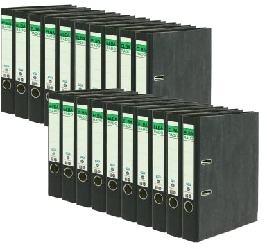 Elba Recycling-Ordner A4, Rado Wolkenmarmor, 5 cm schmal, schwarz, 20 Stück