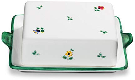 GMUNDNER KERAMIK Butterdose Grösse: l= 20.5 cm x b= 14.5 cm x h= 5.7 cm Streublume Geschirr, handgemacht in Österreich