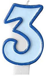 PartyDeco Geburtstag Kerze Nummer 3 blau Kuchen Dekoration Kuchen Toppers Muffin Kuchen Geburtstag Hochzeit Jubiläum Kerzen für Erwachsene Kinder