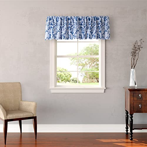 Laura Ashley Home - Volant aus Baumwolle, stilvolle und leichte Fensterbehandlung für Heimdekoration (Charlotte Blue, 218,4 x 38,1 cm)