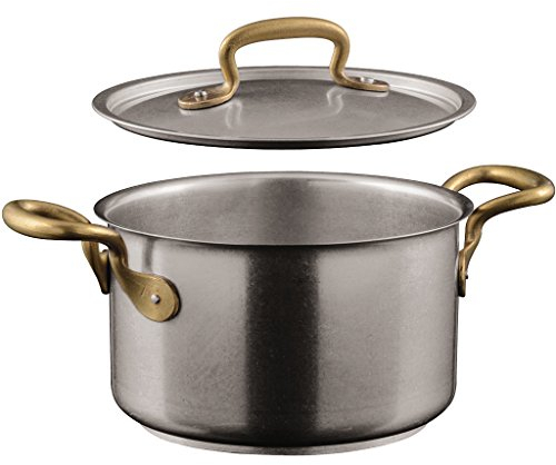 Cacerola Alta, 2 Asas Con Tapa 1965 Vintage Inox