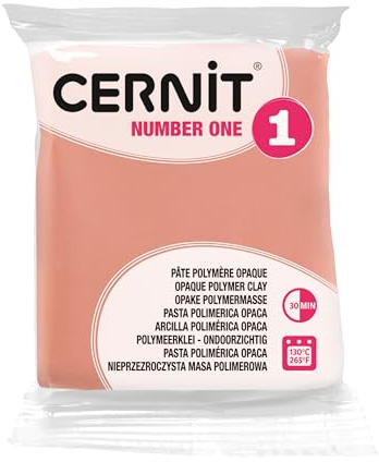 CERNIT CE0900056476C - Block Modelliermasse (Polymer) NUMBER ONE, ofenhärtend, sofort gebrauchsfähig, 56g, für DIY, Schmuck, Figuren, für Einsteiger und Hobbykünstler, Altrosa, 1 Stück