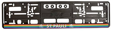 FC St. Pauli Nummernschildhalter Regenbogen (schwarz)