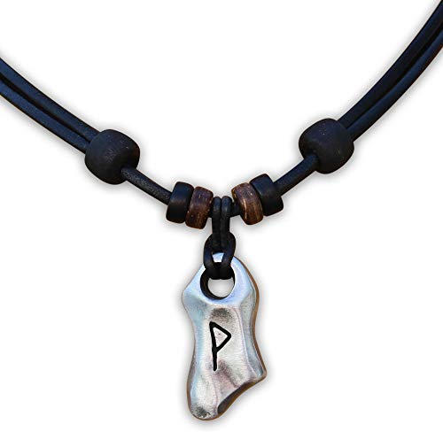 HANA LIMA Halskette Wunjo Rune Herren Damen Lederkette Keltenschmuck Wikingerschmuck