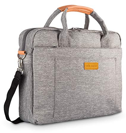 DOB SECHS 15-15.6 Zoll Laptoptasche Aktentaschen Handtasche Tragetasche Schulter Tasche Notebooktasche Laptop Sleeve Laptop hülle für bis zu 15-15.6 Zoll Laptop Dell Alienware/MacBook/Lenovo/HP, Grau