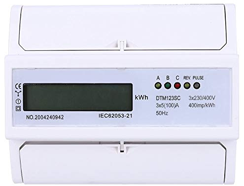 Compteur électrique triphasé numérique Compteur KWh 230 / 400V 5-100A Consommation d'énergie avec écran LCD