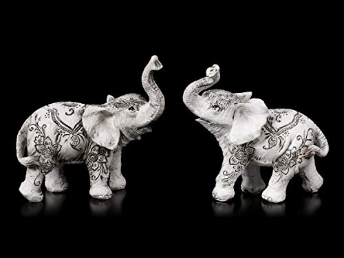 Willow Hall Elefanten Figuren mit Hennabemalung - Henna Harmony - 2er Set | Tierfigur, Dekofigur, Motiv, B je 9,5 cm