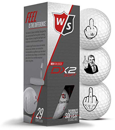 Wilson Staff Golfbälle 3er Pack Motiv F-You Mittelfinger Geschenkidee Golf Geschenke für Golfer