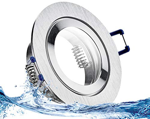 trendlights24 Mare IP44 Bad LED Einbaustrahler 230V Aluminium rund 3 Stufen dimmbar ultra flach 35 mm 1er Set 5W Neutralweiß für Feuchtraum