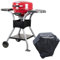 Electriq Compact Outdoor Electric BBQ Grill With Cover - Red