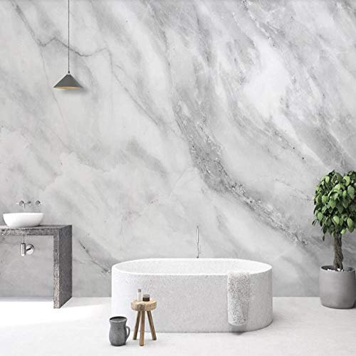 Wall-Mounted Wallpaper 3D Gray Custom Marble Modern Wall Paint Living Room TV Sofa Bedroom House Decor*300cmx210cm(118.1x82.7inch)
