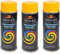 VE-INDUSTRIES Lot de 3 bombes de peinture selon RAL - 400 ml - Vernis coloré pour bois, métal (RAL 1003 jaune signal)