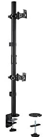 Kensington Vertical Stacking Dual Monitor Arm, for up to Two 29 - 32 Screens, Adjustable Rotating Stacked Double Mount for PC Computer Desks, Multi Directional Stand with Cable Tidy (K53802WW)
