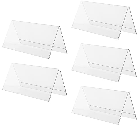 NUOBESTY Paquete de 5 Placas Acrílicas para Nombre de Escritorio Bandejas de Exhibición de Placa de Nombre Etiquetas de Nombre de Escritorio Placas de Nombre de Aula para