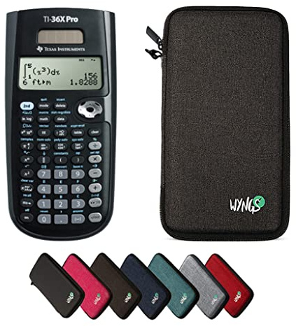 TEXAS INSTRUMENTS CALCUSO Sparpaket: TI 36 X Pro wissenschaftlich-technischer Rechner + WYNGS Schutztasche dunkelgrau + Erweiterte von CALCUSO