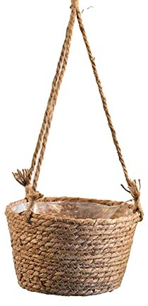 Eayoly Panier à Fleurs Suspendu en rotin - Porte- Suspendu - Fleurs d'intérieur, Couvre-Pot décoration Boho, Porte-Pot Fleurs Fait à la Main pour Plantes Grasses, Plantes