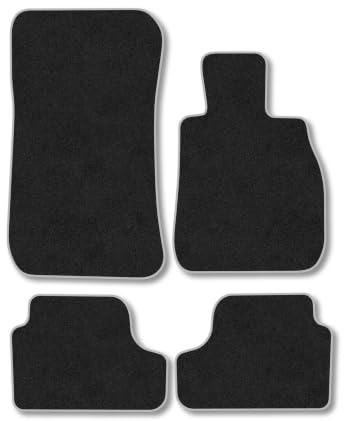 Compatible with Car Mats for BMW 3 Series (2006-2010) [Convertible] Carpet | Grey Edge Trim Tailored Fit Floor Mats Full Coverage Protection Accessories Easy Clean Anti Slip Made in the UK