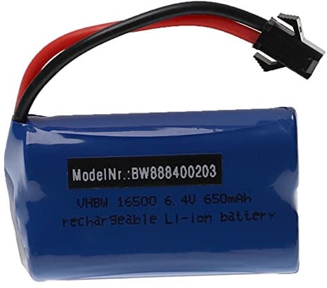 vhbw Batterie Compatible avec Wltoys A959-A, A969-A modéle RC (650mAh, 6,4V, Li-ION, 54 x 32 x 27 mm)