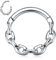 hengkaixuan 16G Septum Schmuck Daith Ohrringe Chirurgenstahl Nase Ring Silber Septum Clicker Ring Conch Piercin Schmuck Kette Form nahtlose Clicker Ring Rook Helix Knorpel Tragus Ohrringe 8mm