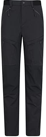 Mountain Warehouse Jungle Trekking-Hose für Herren - Wasserabweisende Hose mit UV-Schutz und elastischem Bund - ideal im Herbst, zum Spazierengehen und Wandern Schwarz Herren Größe 48 EU