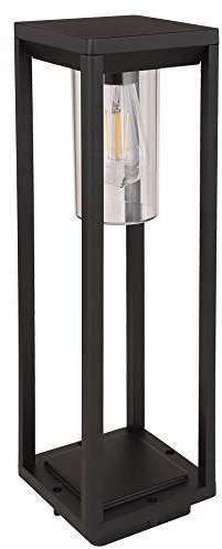 Außenlampe Stehleuchte Standlampe Garten Aluminium schwarz IP44, Druckguss, 1x E27 Fassung, LxBxH 15x15x50 cm