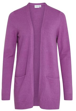 Vila Viril Open L/S Knit Cardigan-Noos, Orchid/Dettaglio: mélange Scuro, XS Donna