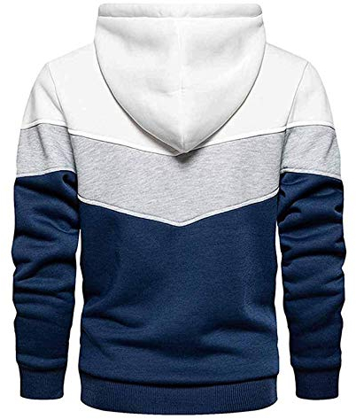 Generisch Herren Pullover, Hoodie Langarm Sweatjacke Kapuzenpullover Farbblock Mit Reißverschluss Norweger Pullover Rundhals Strick Rollkragenpullover Business Slim Fit Sweater Pullover (M, White)