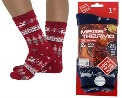 Rungassi Warme Socken Thermo Mega Winter Socken Hirsche Größe: 39-42