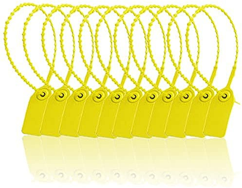 Plmvhpb 100 Plastic Safety Seals, Numbered Flanged Labels, Disposable Signage with Automatic for, Shipping, 250 mm E