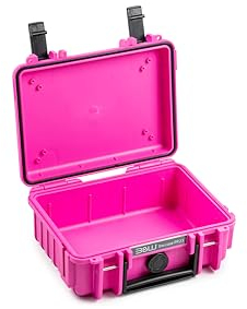 B&W Outdoor - Valigetta per trasporto esterno, modello 500, impermeabile secondo la certificazione IP67, antipolvere, infrangibile e indistruttibile, rosa, Typ 500 - Innenmaß 20x14x8cm, Caso vuoto